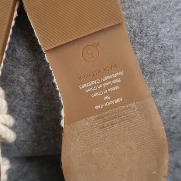 Abound Shoes Womens 5 Sandal Slides Flat Casual Rope Knot Straps White Slip On - Picture 12 of 13